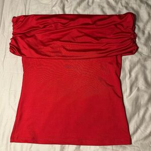 H&M Vibrant Red Off-Shoulder Blouse
